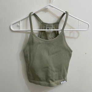 Acta Ribbed Seamless Cropped Racerback Tank